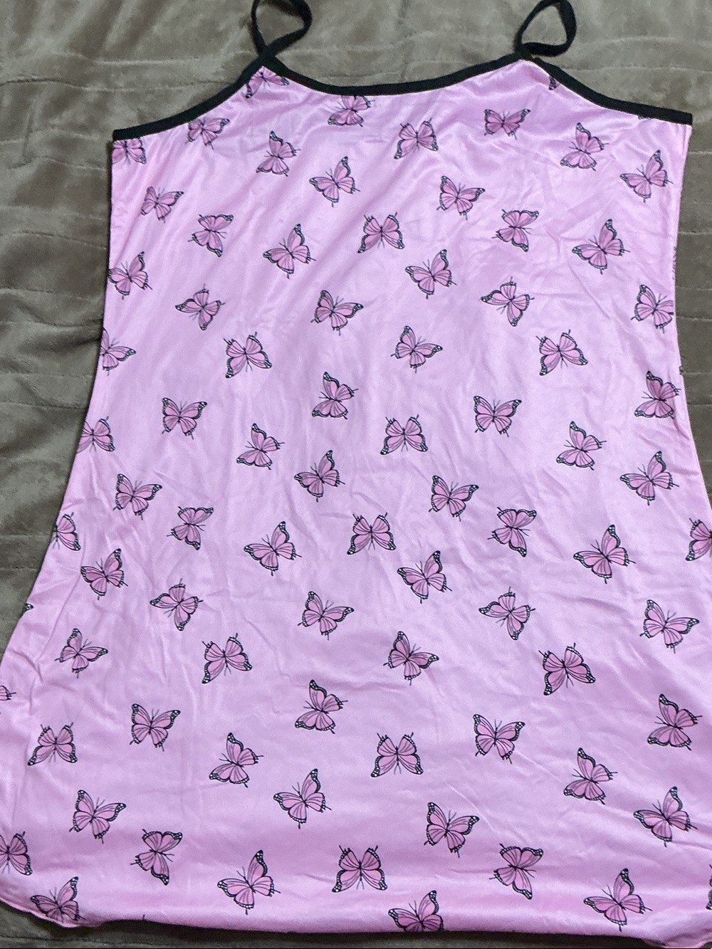 Pink Butterfly Satin Slip Dress